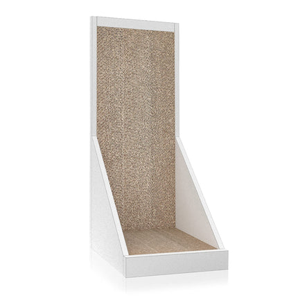 Way Basics Vertical Standing Cat Scratcher Scratch Pad Eco (Tool-Free Assembly and Uniquely Crafted from Sustainable Non Toxic zBoard Paperboard) White