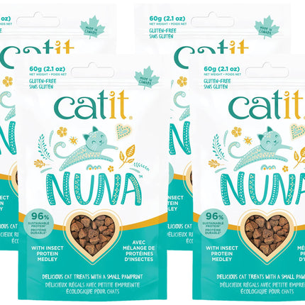 Catit Nuna Treats Healthy & Sustainable Treats for Cats Insect Protein Medley (Pack of 4)