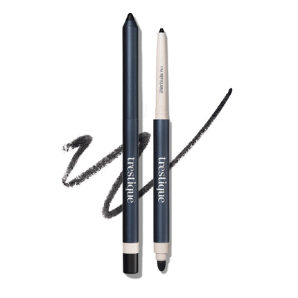 TRESTIQUE Eyeliner Refillable Long Lasting Eyeliner Pencil With Built-In Smudger And Sharpener Clean Beauty Eye Pencil Sustainable