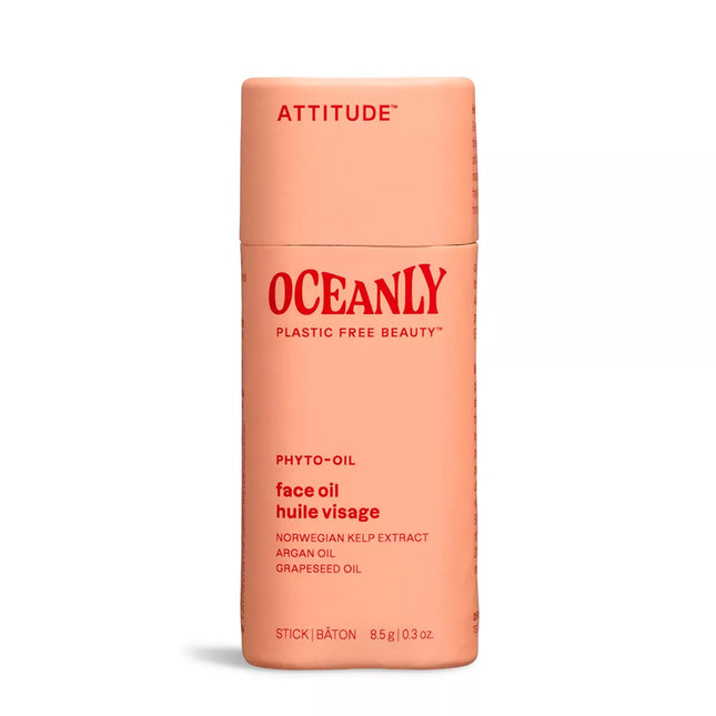 ATTITUDE Oceanly Face Oil Stick EWG Verified Plastic-free Plant and Mineral-Based Ingredients Vegan and Cruelty-free Beauty Products PHYTO OIL Unscented 0.3 Ounce